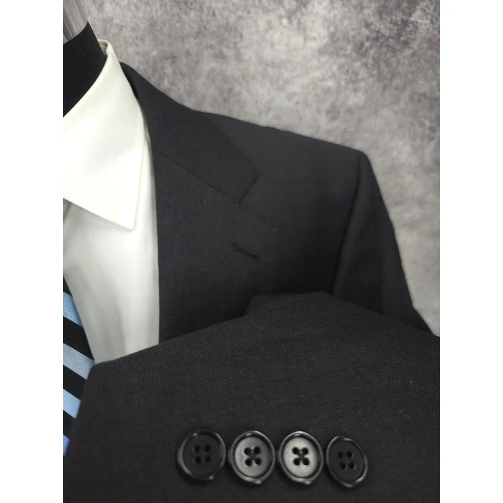 Jos A Bank Signature Gold Blazer Jacket Men 41L Black Sports Coat 2 Buttons Wool